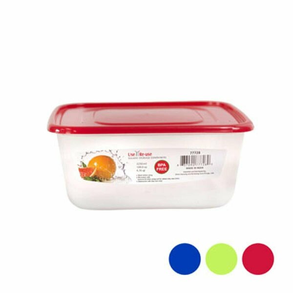 Regent Products Food Storage 3.2L Square 3 Assorted Color Lids 77728
